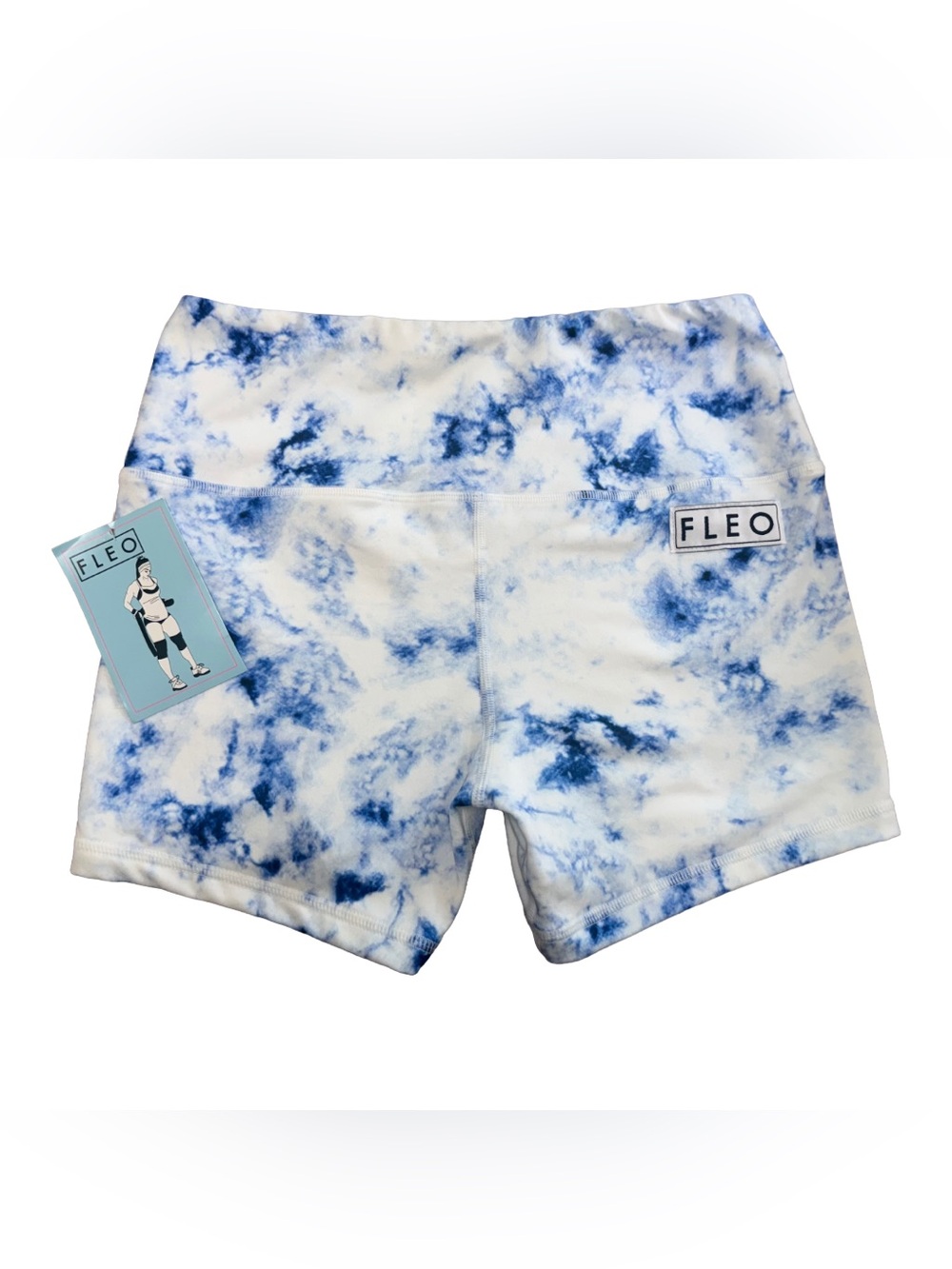 FLEO INDIGO GLOW Tie Dye Power High Rise Shorts